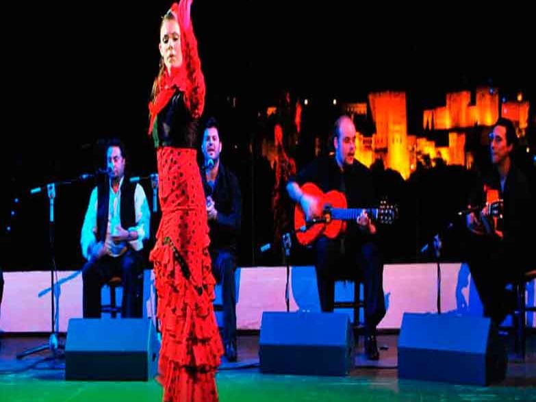 Flamenco dancer on stage in Granada